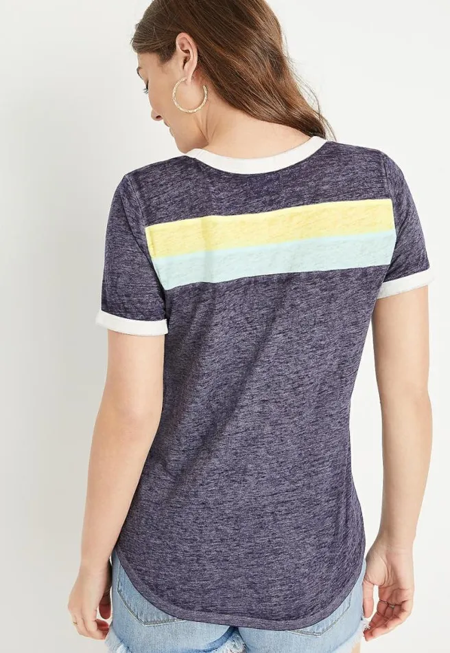 247 Colorblock Back Ringer Tee Women Maurices Tops
