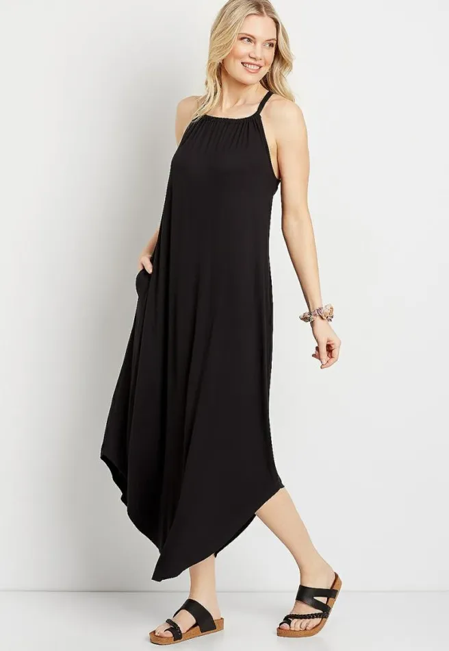 247 Halter Neck Pocket Maxi Dress Women Maurices Dresses and Jumpsuits