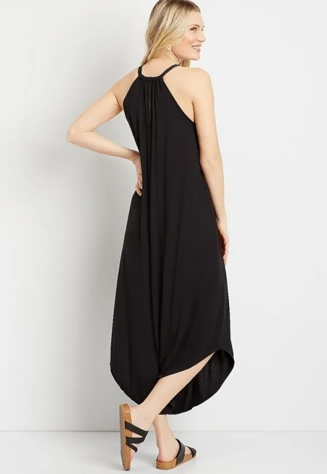 247 Halter Neck Pocket Maxi Dress Women Maurices Dresses and Jumpsuits