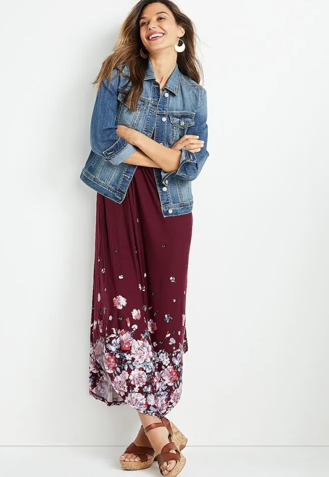 247 Red Floral Halter Neck Maxi Dress Women Maurices Dresses and Jumpsuits