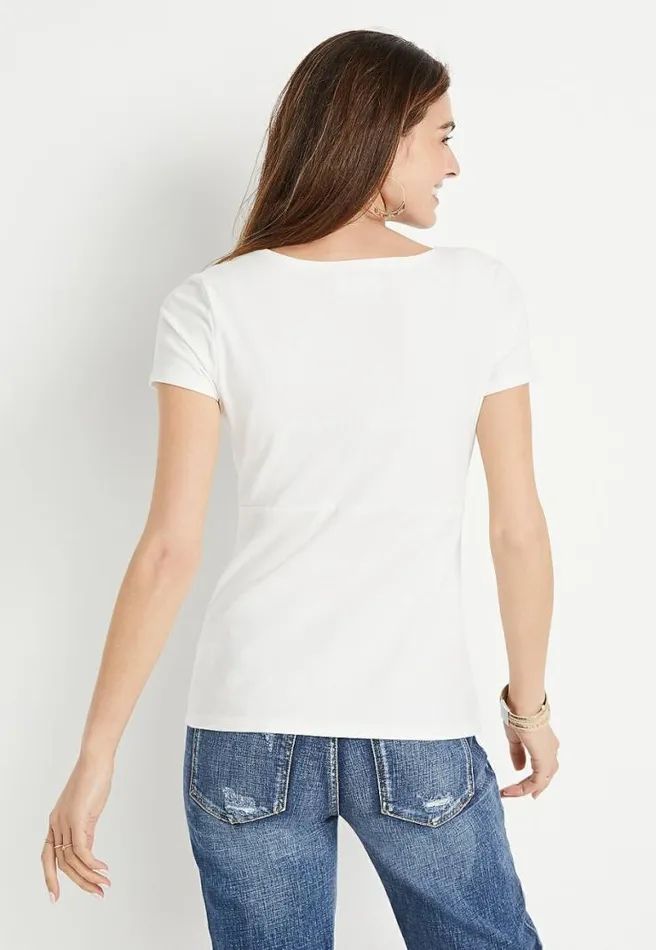 247 Solid Knot Front Tuck In Tee Women Maurices Tops
