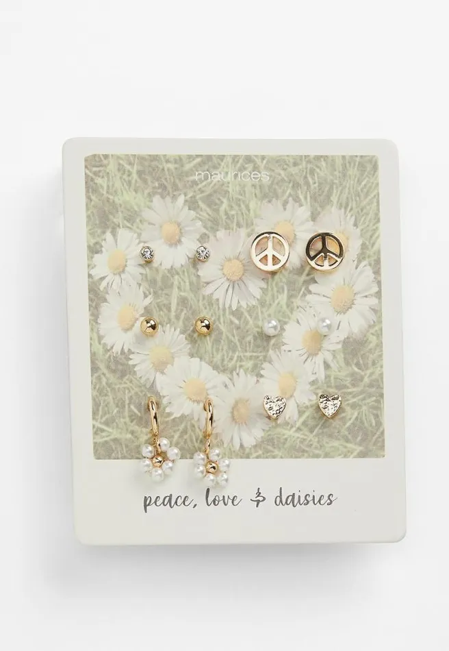 6 Pack Peace Sign Earring Set Women Maurices Jewelry