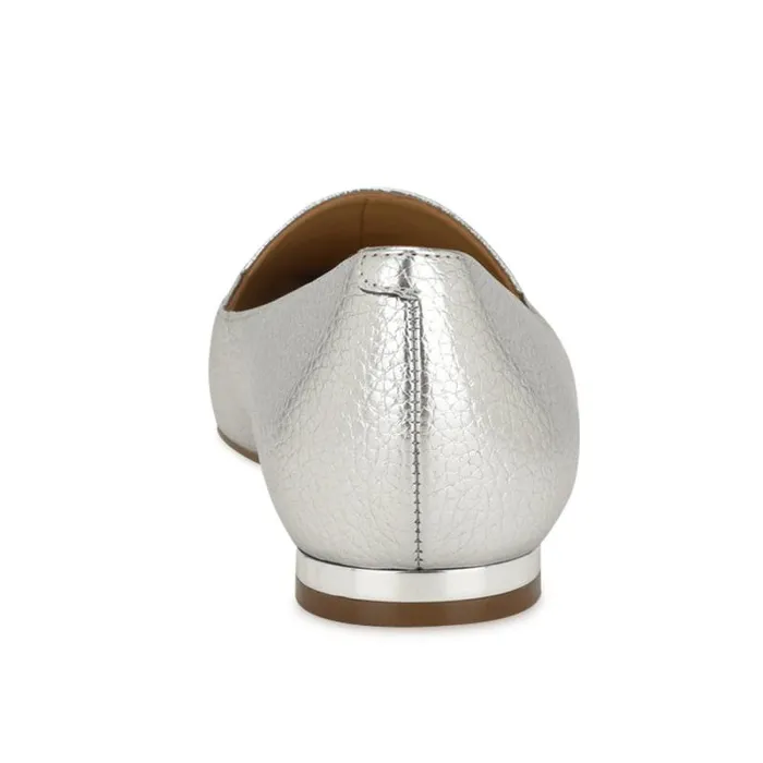 Abay Smoking Flats Silver Women Nine West Flats Abay Smoking Flats Silver Women Nine West Flats