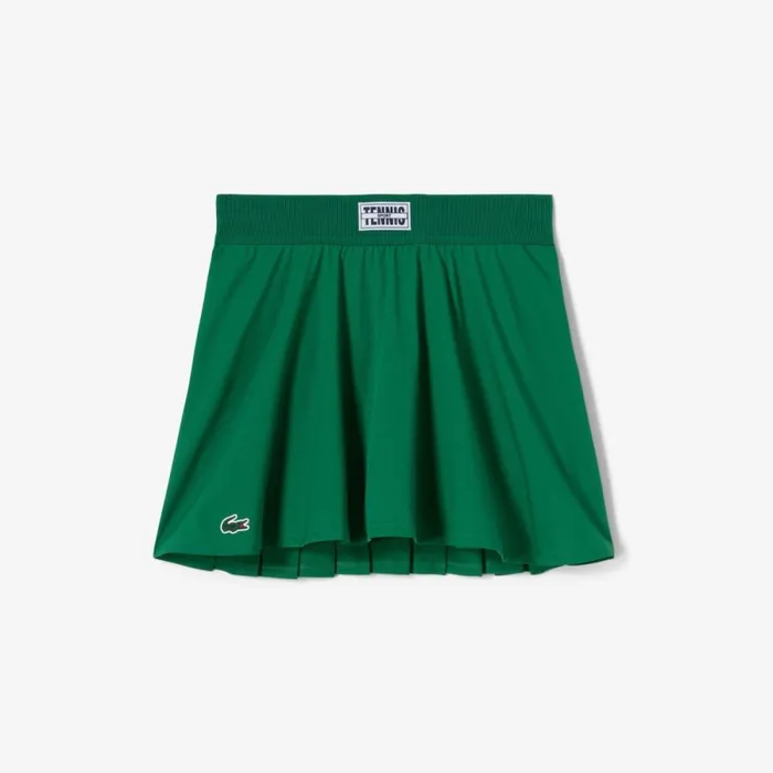 Activewear Women Lacoste Women039s Pleated Back UltraDry Tennis Skirt Green Nhi
