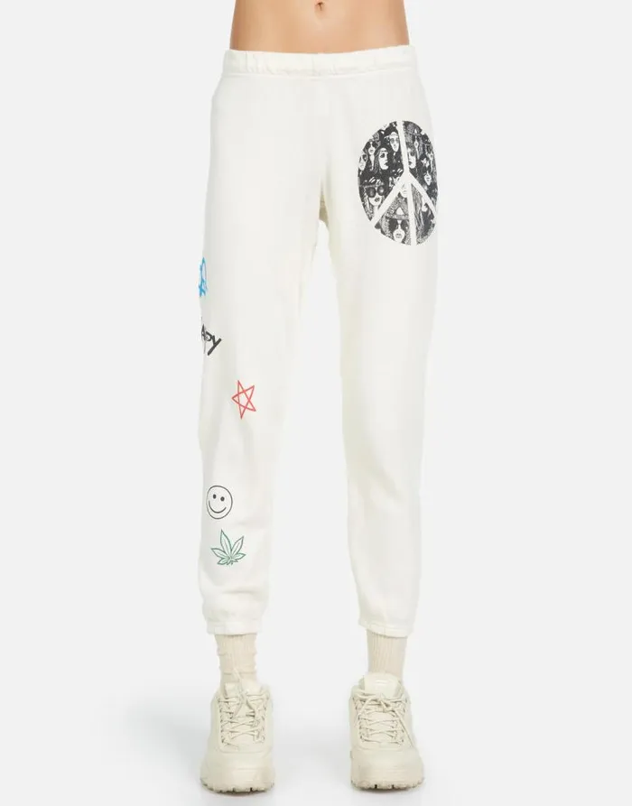Alana Peace Hippie Ivory Women Lauren Moshi Crop Sweatpants
