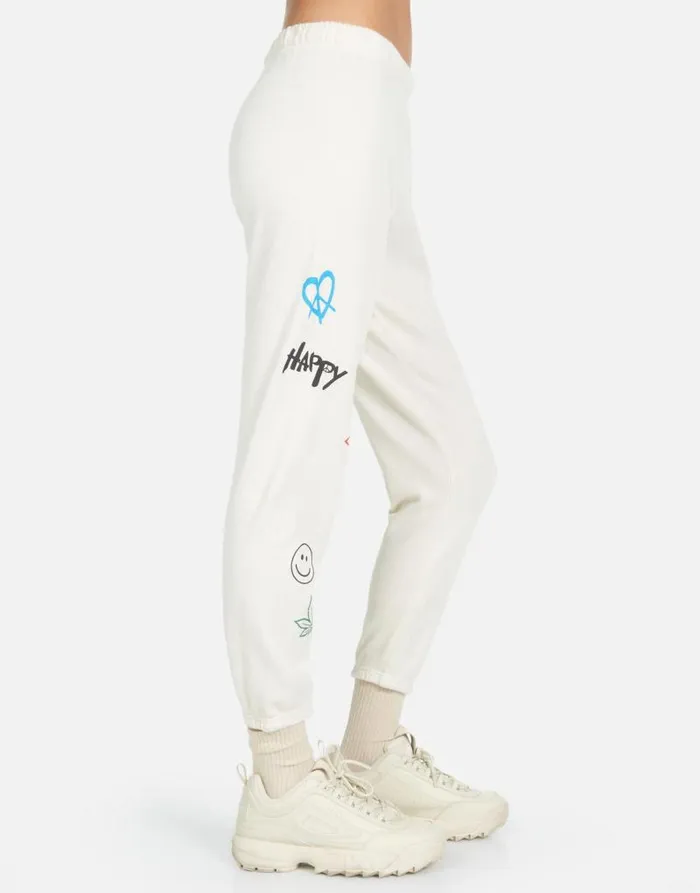 Alana Peace Hippie Ivory Women Lauren Moshi Crop Sweatpants