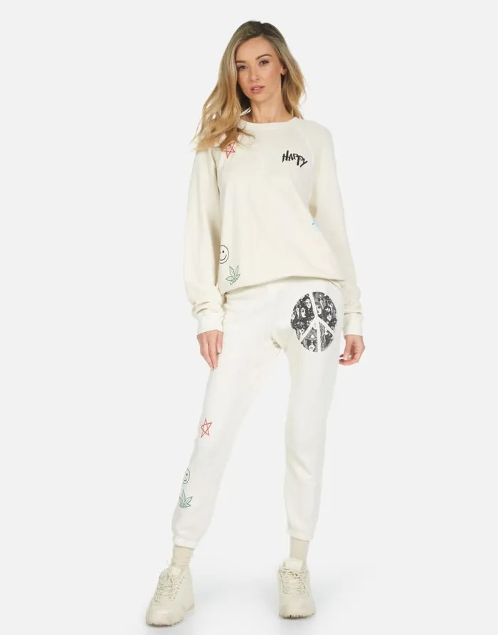 Alana Peace Hippie Ivory Women Lauren Moshi Crop Sweatpants