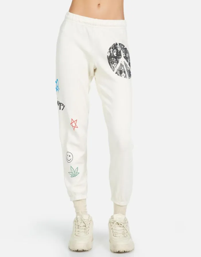 Alana Peace Hippie Ivory Women Lauren Moshi Crop Sweatpants