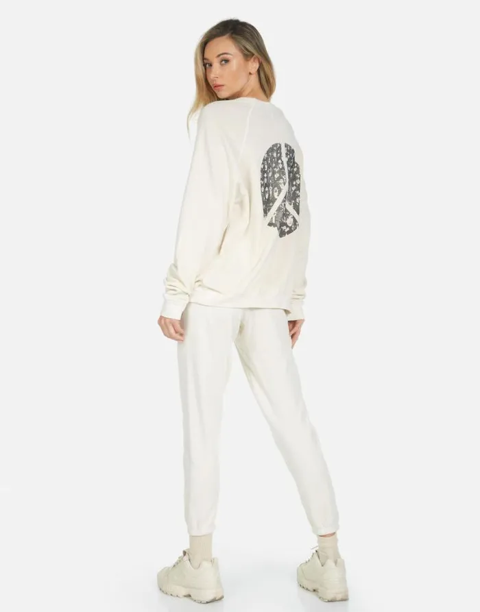 Alana Peace Hippie Ivory Women Lauren Moshi Crop Sweatpants