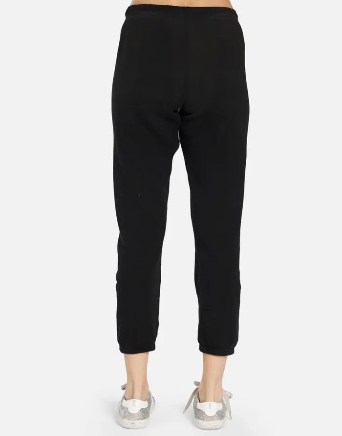 Alana X Crystal Shark Black Women Lauren Moshi Crop Sweatpants