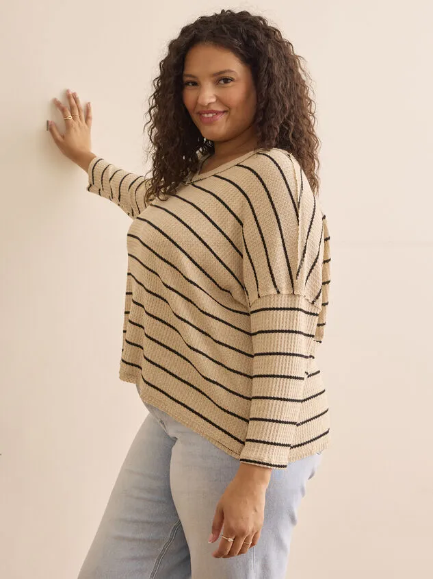 Allie Waffle Sweater Oatmealblack Women Altar039d State Tops Allie Waffle Sweater Oatmealblack Women Altar039d State Tops