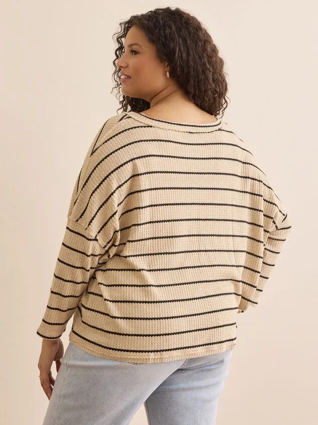 Allie Waffle Sweater Oatmealblack Women Altar039d State Tops Allie Waffle Sweater Oatmealblack Women Altar039d State Tops
