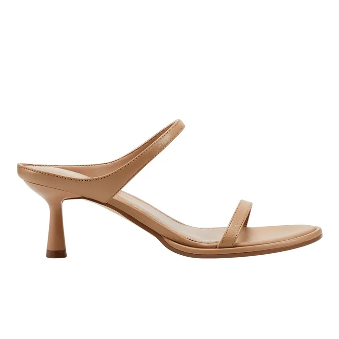 Alonde Heeled Slide Sandal Medium Natural Leather Women Mules and Slides Marc Fisher
