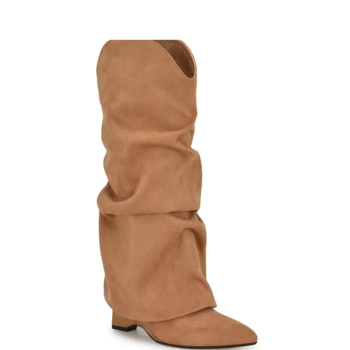 Amazin Slouch Western Boots Natural Women Nine West Boots and Booties Amazin Slouch Western Boots Natural Women Nine West Boots and Booties