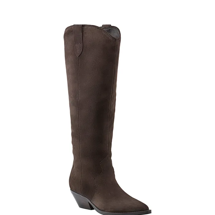 Ander Western Boot Dark Brown Suede Women Boots and Booties Marc Fisher