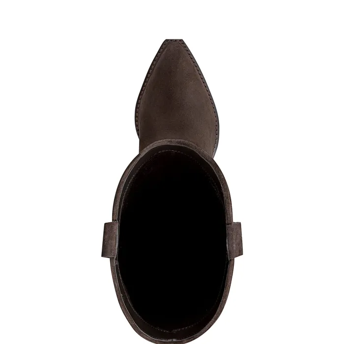 Ander Western Boot Dark Brown Suede Women Boots and Booties Marc Fisher