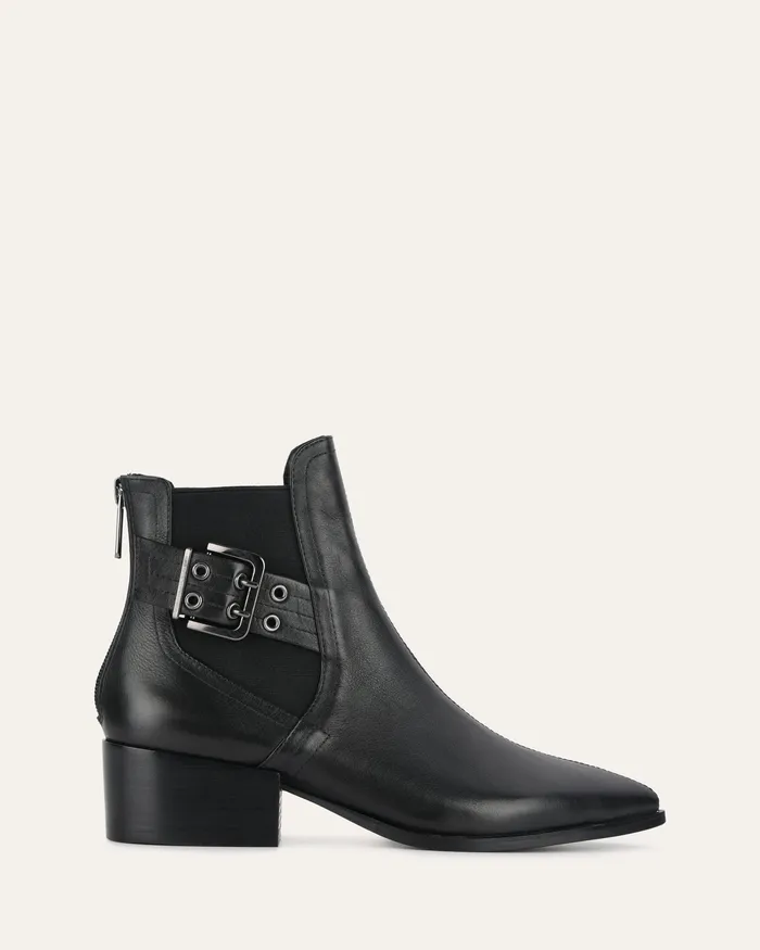 ANKLE BOOTS River flat ankle boots black leather 8211 jomercer Women