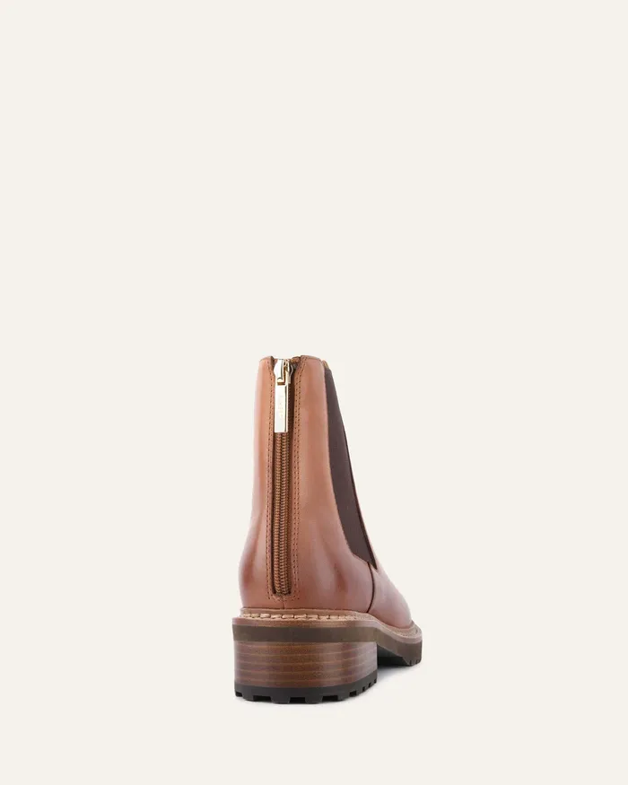 ANKLE BOOTS Women Samira flat ankle boots brandy leather jomercer ANKLE BOOTS Women Samira flat ankle boots brandy leather jomercer