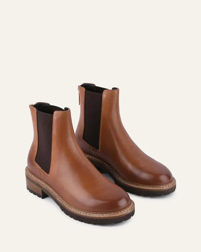 ANKLE BOOTS Women Samira flat ankle boots brandy leather jomercer ANKLE BOOTS Women Samira flat ankle boots brandy leather jomercer