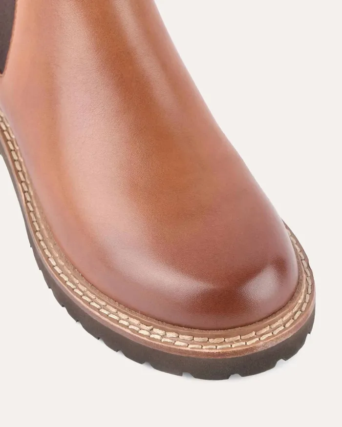 ANKLE BOOTS Women Samira flat ankle boots brandy leather jomercer ANKLE BOOTS Women Samira flat ankle boots brandy leather jomercer