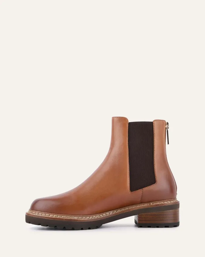 ANKLE BOOTS Women Samira flat ankle boots brandy leather jomercer ANKLE BOOTS Women Samira flat ankle boots brandy leather jomercer