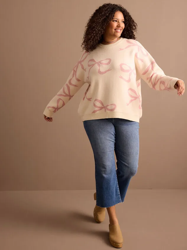 Annie Bow Sweater Ivorypink Women Altar039d State Sweaters Cardigans Annie Bow Sweater Ivorypink Women Altar039d State Sweaters Cardigans