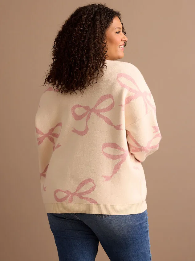 Annie Bow Sweater Ivorypink Women Altar039d State Sweaters Cardigans Annie Bow Sweater Ivorypink Women Altar039d State Sweaters Cardigans