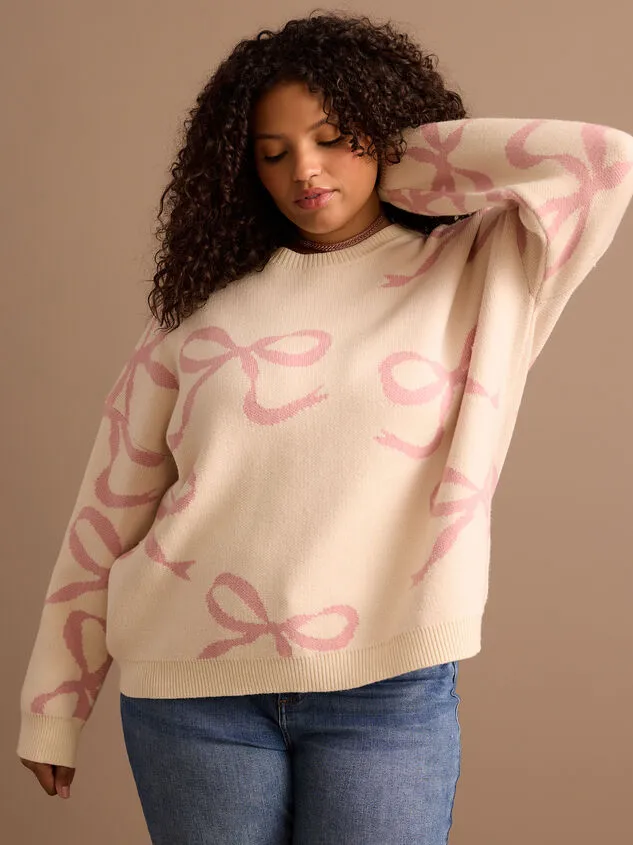 Annie Bow Sweater Ivorypink Women Altar039d State Sweaters Cardigans Annie Bow Sweater Ivorypink Women Altar039d State Sweaters Cardigans