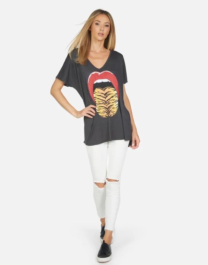 April Tiger Tongue Onyx Women Lauren Moshi Short Sleeve