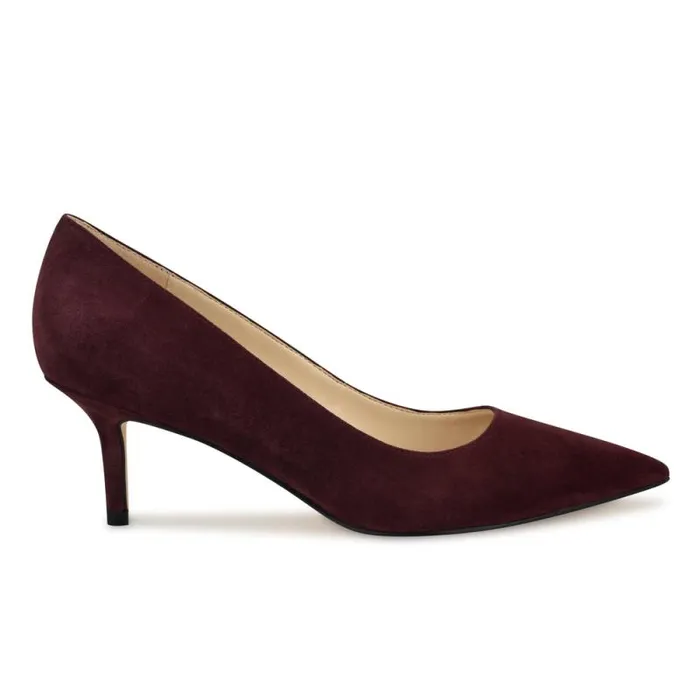 Arlene Pointy Toe Pumps Dark Red Suede Women Nine West Heels