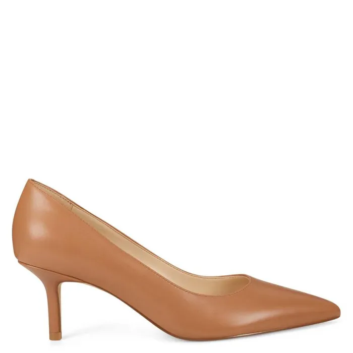 Arlene Pointy Toe Pumps Tan Leather Women Nine West Heels