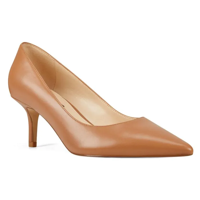 Arlene Pointy Toe Pumps Tan Leather Women Nine West Heels Arlene Pointy Toe Pumps Tan Leather Women Nine West Heels
