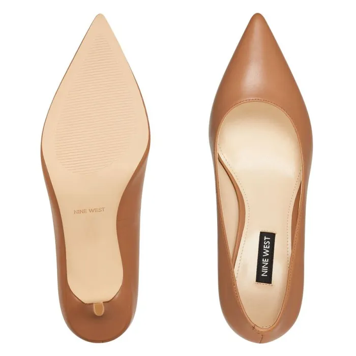 Arlene Pointy Toe Pumps Tan Leather Women Nine West Heels Arlene Pointy Toe Pumps Tan Leather Women Nine West Heels