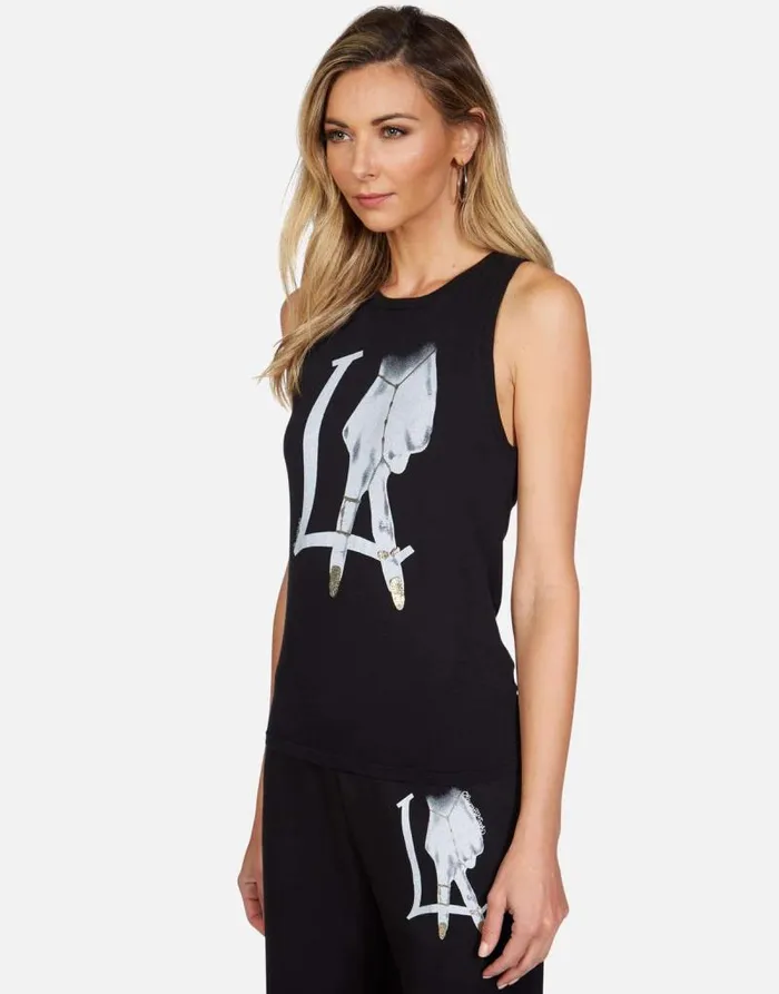 Ashlin LA Peace Finger Black Women Lauren Moshi Tanks