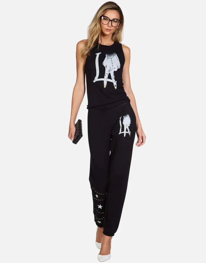 Ashlin LA Peace Finger Black Women Lauren Moshi Tanks