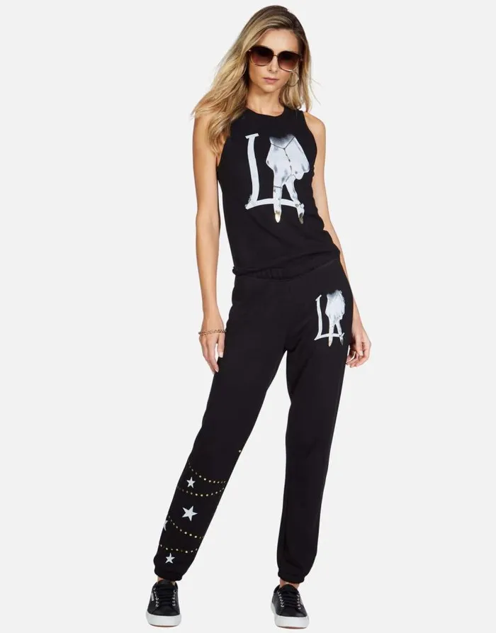 Ashlin LA Peace Finger Black Women Lauren Moshi Tanks