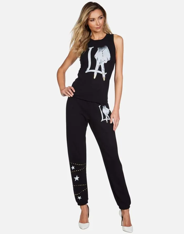 Ashlin LA Peace Finger Black Women Lauren Moshi Tanks