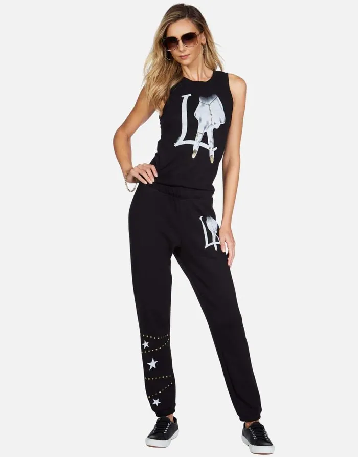 Ashlin LA Peace Finger Black Women Lauren Moshi Tanks