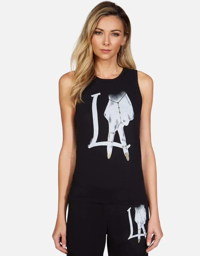 Ashlin LA Peace Finger Black Women Lauren Moshi Tanks