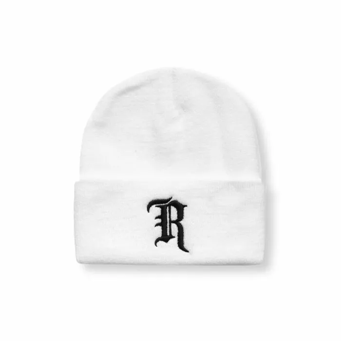 ASRV Hats and Headwear Men Thermal Wool R Logo Beanie Whiteblack