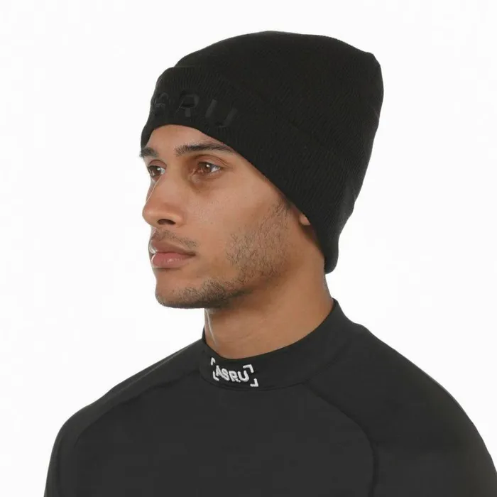 ASRV Hats and Headwear Men Thermal Wool R Logo Beanie Whiteblack