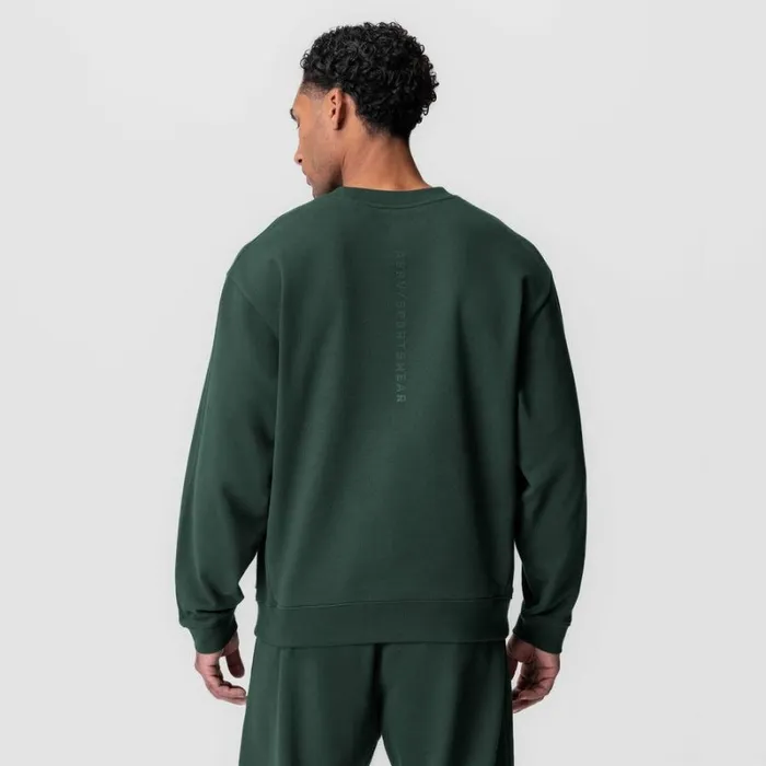 ASRV Hoodies and Sweatshirts Men Herringbone Terry Crewneck Forest Green