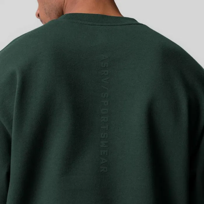 ASRV Hoodies and Sweatshirts Men Herringbone Terry Crewneck Forest Green