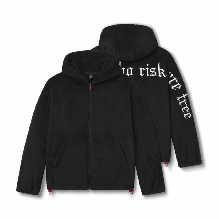 ASRV Hoodies and Sweatshirts Men Sherpa Recovery Full Zip Hoodie Blackwhite