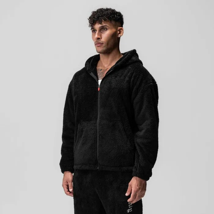 ASRV Hoodies and Sweatshirts Men Sherpa Recovery Full Zip Hoodie Blackwhite