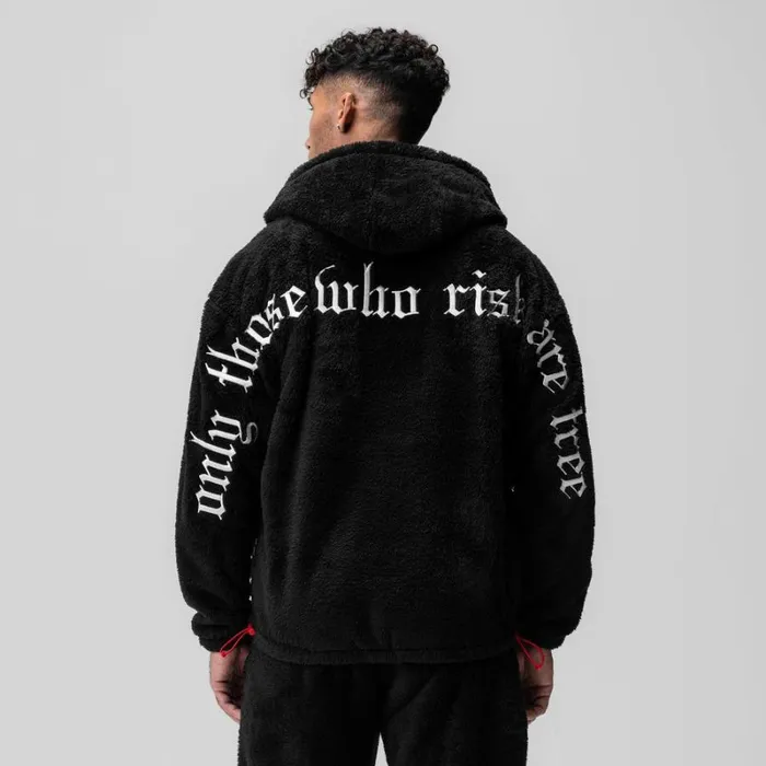 ASRV Hoodies and Sweatshirts Men Sherpa Recovery Full Zip Hoodie Blackwhite