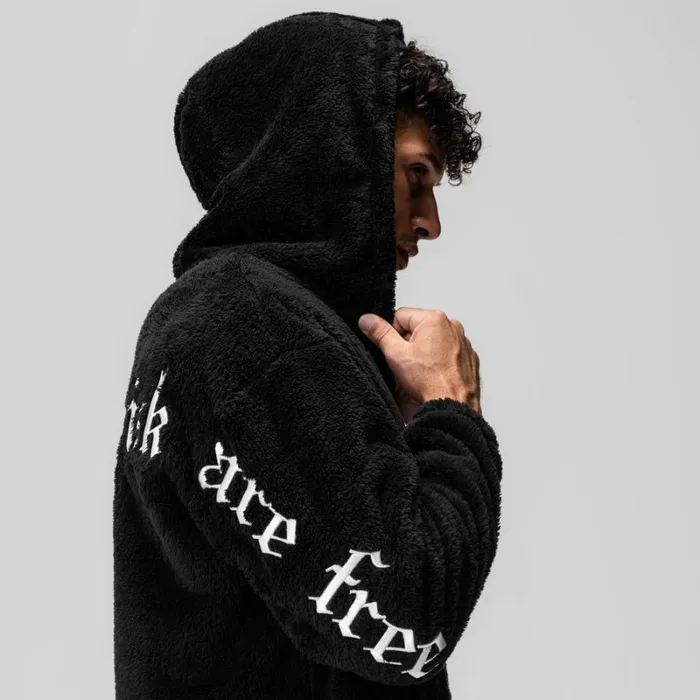 ASRV Hoodies and Sweatshirts Men Sherpa Recovery Full Zip Hoodie Blackwhite