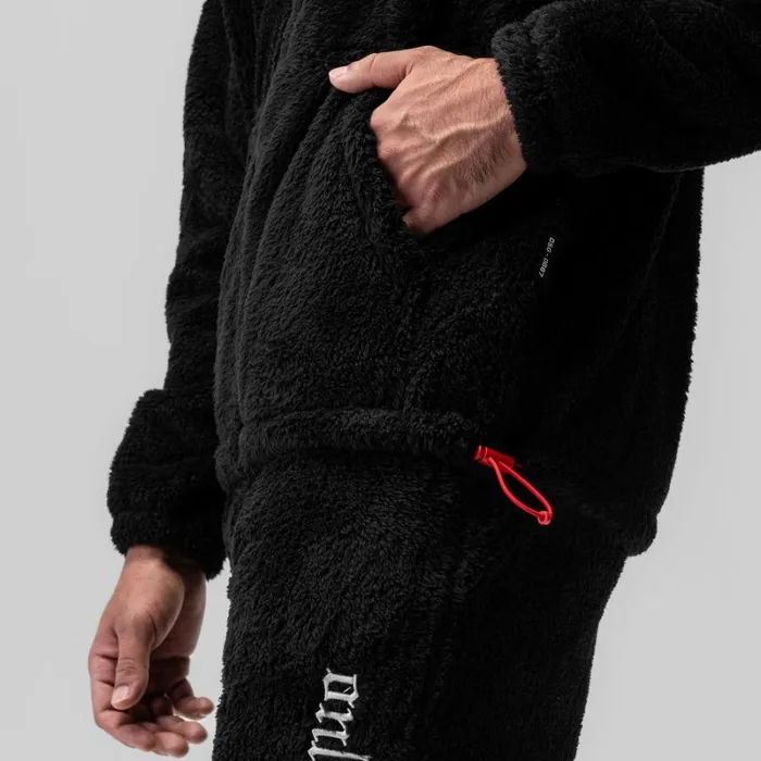 ASRV Hoodies and Sweatshirts Men Sherpa Recovery Full Zip Hoodie Blackwhite