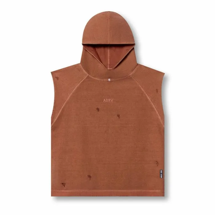 ASRV Hoodies and Sweatshirts Men Tech Essential Cutoff Hoodie Faded Rust