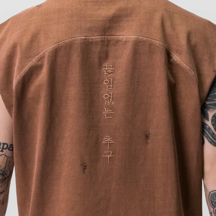 ASRV Hoodies and Sweatshirts Men Tech Essential Cutoff Hoodie Faded Rust